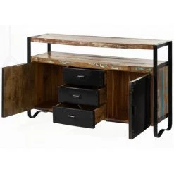 MASSIVMOEBEL24.DE Buffet 150x43 Bois De Récupération Laqué Multicolore INDUSTRIAL #06 - Multicolore -Buffet et enfilade Soldes 43600417 4