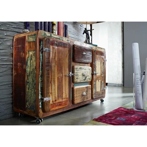 MASSIVMOEBEL24.DE Buffet 150x40 Bois De Récupération Laqué Multicolore FREEZY #07 - Multicolore 1 MASSIVMOEBEL24.DE Buffet 150x40 Bois De Récupération Laqué Multicolore FREEZY #07 - Multicolore