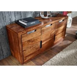 MASSIVMOEBEL24.DE Buffet 150x45 Palissandre Laqué Noisette DUKE #127 - Brun -Buffet et enfilade Soldes 43600450 2