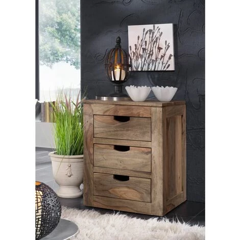 MASSIVMOEBEL24.DE Meuble D'appoint 45x40 Palissandre Huilé Gris Taupe NATURE GREY #714 - Gris 1 MASSIVMOEBEL24.DE Meuble D'appoint 45x40 Palissandre Huilé Gris Taupe NATURE GREY #714 - Gris