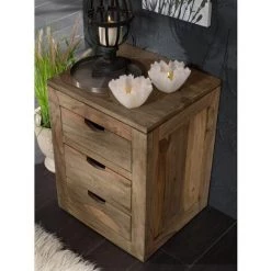 MASSIVMOEBEL24.DE Meuble D'appoint 45x40 Palissandre Huilé Gris Taupe NATURE GREY #714 - Gris 5 MASSIVMOEBEL24.DE Meuble D'appoint 45x40 Palissandre Huilé Gris Taupe NATURE GREY #714 - Gris -Buffet et enfilade Soldes 43600452 2
