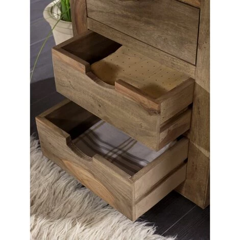 MASSIVMOEBEL24.DE Meuble D'appoint 45x40 Palissandre Huilé Gris Taupe NATURE GREY #714 - Gris 3 MASSIVMOEBEL24.DE Meuble D'appoint 45x40 Palissandre Huilé Gris Taupe NATURE GREY #714 - Gris – Image 3