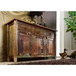 MASSIVMOEBEL24.DE Buffet 140x42 Bois De Récupération Laqué Multicolore FABLE #04 - Multicolore -Buffet et enfilade Soldes 43600454 2