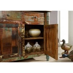 MASSIVMOEBEL24.DE Buffet 140x42 Bois De Récupération Laqué Multicolore FABLE #04 - Multicolore -Buffet et enfilade Soldes 43600454 3