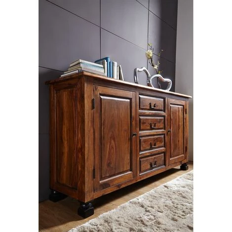 MASSIVMOEBEL24.DE Buffet 165x45 Palissandre Laqué Brun NEW BOSTON #210 - Brun 3 MASSIVMOEBEL24.DE Buffet 165x45 Palissandre Laqué Brun NEW BOSTON #210 - Brun – Image 3