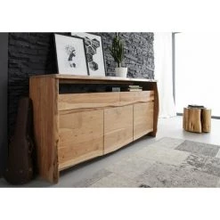 MASSIVMOEBEL24.DE Buffet 191x45 Acacia Laqué Bois Naturel PURE ACACIA #102 - Nature -Buffet et enfilade Soldes 43600537 3