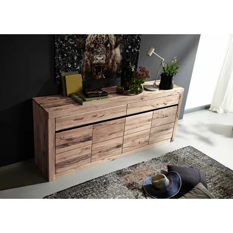 MASSIVMOEBEL24.DE Buffet 202x45 Chênes Sauvage Et Lombard Huilé Bianco MONTREUX #211 - Brun Clair 2 MASSIVMOEBEL24.DE Buffet 202x45 Chênes Sauvage Et Lombard Huilé Bianco MONTREUX #211 - Brun Clair – Image 2