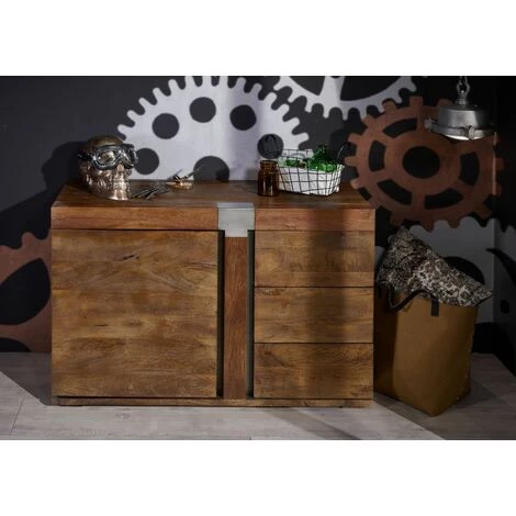 MASSIVMOEBEL24.DE Buffet 115x45 Manguier Laqué Brun AMSTERDAM #09 - Brun 2 MASSIVMOEBEL24.DE Buffet 115x45 Manguier Laqué Brun AMSTERDAM #09 - Brun – Image 2