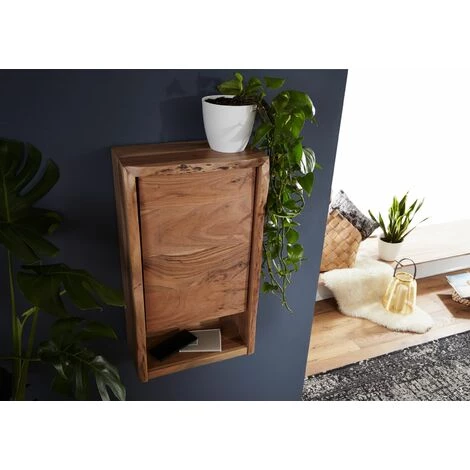 MASSIVMOEBEL24.DE Meuble à Suspendre 40x20 Acacia Laqué Bois Naturel PURE ACACIA #612 - Nature 2 MASSIVMOEBEL24.DE Meuble à Suspendre 40x20 Acacia Laqué Bois Naturel PURE ACACIA #612 - Nature – Image 2