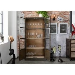 MASSIVMOEBEL24.DE Vitrine 92x40 Manguier Laqué Brun HEAVY INDUSTRY #243 - Nature 5 MASSIVMOEBEL24.DE Vitrine 92x40 Manguier Laqué Brun HEAVY INDUSTRY #243 - Nature -Buffet et enfilade Soldes 43600796 3