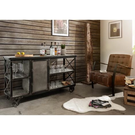 MASSIVMOEBEL24.DE Desserte 137x46 Manguier Laqué Gris HEAVY INDUSTRY #124 - Gris 1 MASSIVMOEBEL24.DE Desserte 137x46 Manguier Laqué Gris HEAVY INDUSTRY #124 - Gris