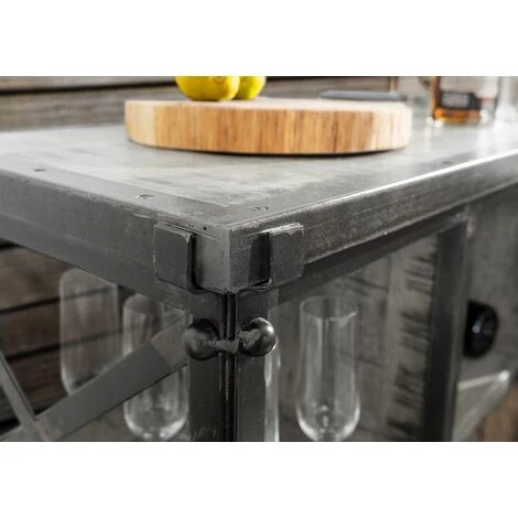 MASSIVMOEBEL24.DE Desserte 137x46 Manguier Laqué Gris HEAVY INDUSTRY #124 - Gris 3 MASSIVMOEBEL24.DE Desserte 137x46 Manguier Laqué Gris HEAVY INDUSTRY #124 - Gris – Image 3