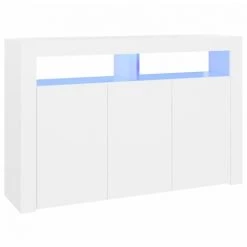 YOUTHUP Buffet Avec Lumières LED Blanc 115,5x30x75 Cm - Blanc -Buffet et enfilade Soldes 43774975 2