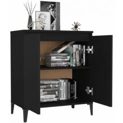 YOUTHUP Buffet Noir 60x35x70 Cm Aggloméré - Noir -Buffet et enfilade Soldes 43775028 3