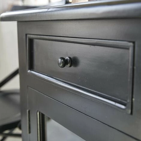 BOIS DESSUS BOIS DESSOUS Buffet En Bois D'acajou 4 Tiroirs 2 Placards - Noir 3 BOIS DESSUS BOIS DESSOUS Buffet En Bois D'acajou 4 Tiroirs 2 Placards - Noir – Image 3