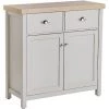 BELIANI Commode 2 Portes Gris Et Bois Clair - Gris