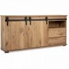 AUTRES Buffet Coulissantes - Chene - Style Campagne - 2 Portes - MANZANO - L 180 X P 40 X H 87 Cm