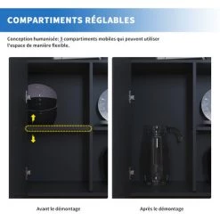 SIRHONA Rangement Table Console Meuble De Rangement Pour Entrée Chambre Salon Buffet 3 Portes, Buffet Avec 16 Lumières LED - Noir 116x35x93 Cm 7 SIRHONA Rangement Table Console Meuble De Rangement Pour Entrée Chambre Salon Buffet 3 Portes, Buffet Avec 16 Lumières LED - Noir 116x35x93 Cm -Buffet et enfilade Soldes 44179874 3