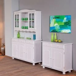 LES TENDANCES Vaisselier 5 Portes 3 Tiroirs Pin Massif Blanc Brito 130 Cm 9 LES TENDANCES Vaisselier 5 Portes 3 Tiroirs Pin Massif Blanc Brito 130 Cm -Buffet et enfilade Soldes 44417403 5