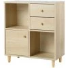 CASAME Meuble De Rangement 4 Cases 1 Porte 2 Tiroirs Effet Bois - H 67cm - Casâme - Bois