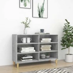 HAPPYSHOPPING Buffet Gris Beton 103,5x35x70 Cm Agglomere