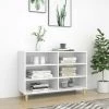 HAPPYSHOPPING Buffet Blanc Brillant 103,5x35x70 Cm Agglomere