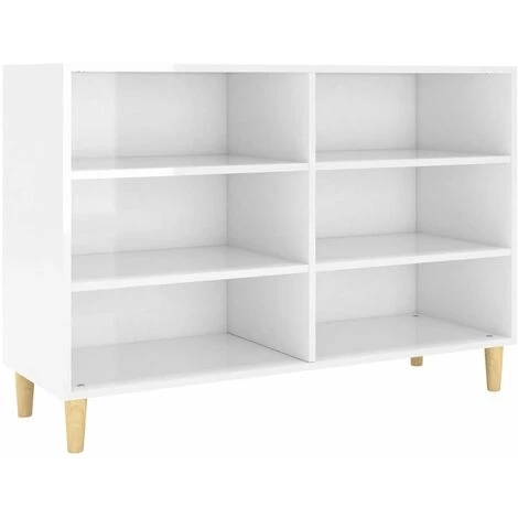 HAPPYSHOPPING Buffet Blanc Brillant 103,5x35x70 Cm Agglomere 2 HAPPYSHOPPING Buffet Blanc Brillant 103,5x35x70 Cm Agglomere – Image 2