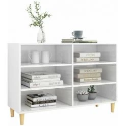 HAPPYSHOPPING Buffet Blanc Brillant 103,5x35x70 Cm Agglomere 7 HAPPYSHOPPING Buffet Blanc Brillant 103,5x35x70 Cm Agglomere -Buffet et enfilade Soldes 44634042 3