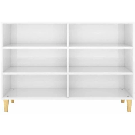 HAPPYSHOPPING Buffet Blanc Brillant 103,5x35x70 Cm Agglomere 4 HAPPYSHOPPING Buffet Blanc Brillant 103,5x35x70 Cm Agglomere – Image 4