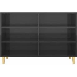 HAPPYSHOPPING Buffet Noir Brillant 103,5x35x70 Cm Agglomere 8 HAPPYSHOPPING Buffet Noir Brillant 103,5x35x70 Cm Agglomere -Buffet et enfilade Soldes 44634147 4