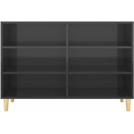 HAPPYSHOPPING Buffet Noir Brillant 103,5x35x70 Cm Agglomere 4 HAPPYSHOPPING Buffet Noir Brillant 103,5x35x70 Cm Agglomere – Image 4