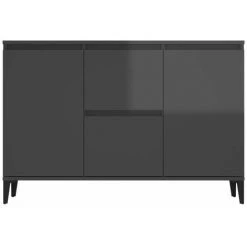 HAPPYSHOPPING Buffet Gris Brillant 104x35x70 Cm Agglomere 9 HAPPYSHOPPING Buffet Gris Brillant 104x35x70 Cm Agglomere -Buffet et enfilade Soldes 44634222 5