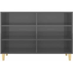 HAPPYSHOPPING Buffet Gris Brillant 103,5x35x70 Cm Agglomere 8 HAPPYSHOPPING Buffet Gris Brillant 103,5x35x70 Cm Agglomere -Buffet et enfilade Soldes 44634229 4