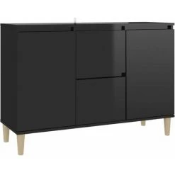 HAPPYSHOPPING Buffet Noir Brillant 103,5x35x70 Cm Agglomere 6 HAPPYSHOPPING Buffet Noir Brillant 103,5x35x70 Cm Agglomere -Buffet et enfilade Soldes 44634536 2
