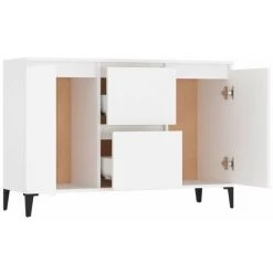 HAPPYSHOPPING Buffet Blanc 104x35x70 Cm Agglomere -Buffet et enfilade Soldes 44634985 4