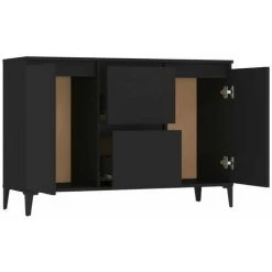 HAPPYSHOPPING Buffet Noir 104x35x70 Cm Agglomere 8 HAPPYSHOPPING Buffet Noir 104x35x70 Cm Agglomere -Buffet et enfilade Soldes 44635102 4
