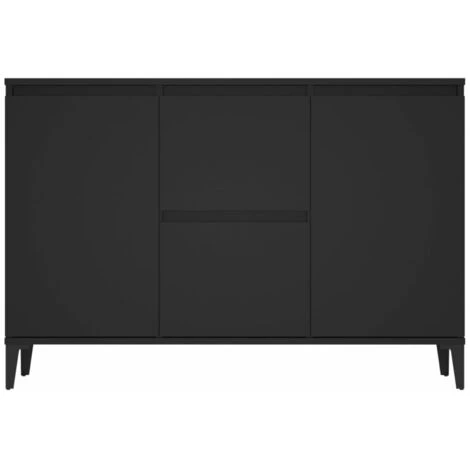HAPPYSHOPPING Buffet Noir 104x35x70 Cm Agglomere 5 HAPPYSHOPPING Buffet Noir 104x35x70 Cm Agglomere – Image 5