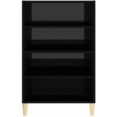 HAPPYSHOPPING Buffet Noir Brillant 57x35x90 Cm Agglomere 4 HAPPYSHOPPING Buffet Noir Brillant 57x35x90 Cm Agglomere – Image 4