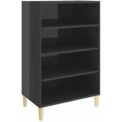 HAPPYSHOPPING Buffet Gris Brillant 57x35x90 Cm Agglomere -Buffet et enfilade Soldes 44635238 2