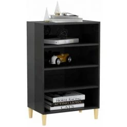 HAPPYSHOPPING Buffet Gris Brillant 57x35x90 Cm Agglomere -Buffet et enfilade Soldes 44635238 3