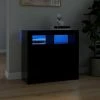 HAPPYSHOPPING Buffet Avec Lumieres LED Noir 80x35x75 Cm