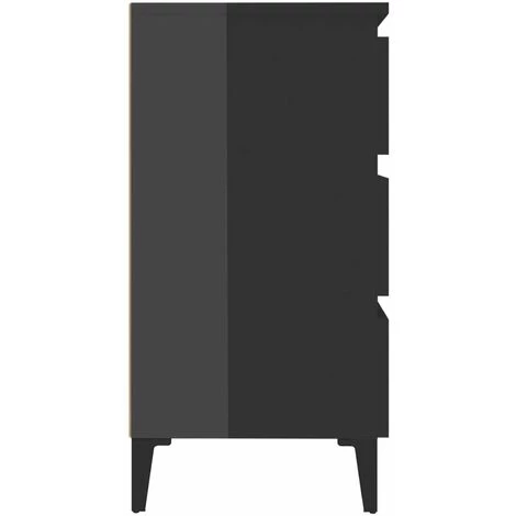 HAPPYSHOPPING Buffet Gris Brillant 60x35x69 Cm Agglomere 5 HAPPYSHOPPING Buffet Gris Brillant 60x35x69 Cm Agglomere – Image 5