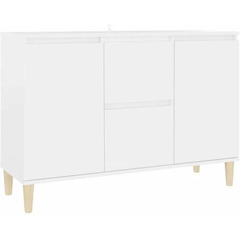 HAPPYSHOPPING Buffet Blanc 103,5x35x70 Cm Agglomere 2 HAPPYSHOPPING Buffet Blanc 103,5x35x70 Cm Agglomere – Image 2