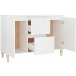 HAPPYSHOPPING Buffet Blanc 103,5x35x70 Cm Agglomere 8 HAPPYSHOPPING Buffet Blanc 103,5x35x70 Cm Agglomere -Buffet et enfilade Soldes 44635879 4