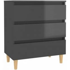 HAPPYSHOPPING Buffet Gris Brillant 60x35x69 Cm Agglomere -Buffet et enfilade Soldes 44635925 2