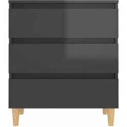 HAPPYSHOPPING Buffet Gris Brillant 60x35x69 Cm Agglomere -Buffet et enfilade Soldes 44635925 5