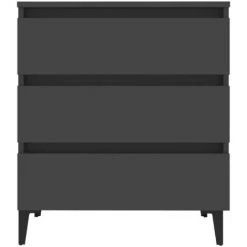 HAPPYSHOPPING Buffet Gris 60x35x69 Cm Agglomere -Buffet et enfilade Soldes 44636311 4