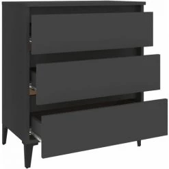 HAPPYSHOPPING Buffet Gris 60x35x69 Cm Agglomere -Buffet et enfilade Soldes 44636311 5