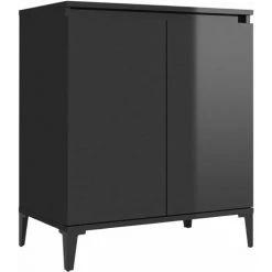 HAPPYSHOPPING Buffet Noir Brillant 60x35x70 Cm Agglomere 6 HAPPYSHOPPING Buffet Noir Brillant 60x35x70 Cm Agglomere -Buffet et enfilade Soldes 44636371 2