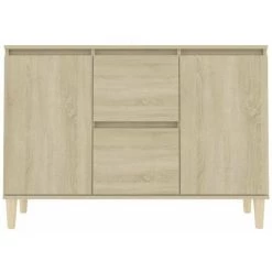 HAPPYSHOPPING Buffet Chene Sonoma 103,5x35x70 Cm Agglomere -Buffet et enfilade Soldes 44636373 5